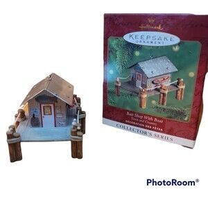 2000 Hallmark Bait Shop With Boat Town and Country Collector's Series.